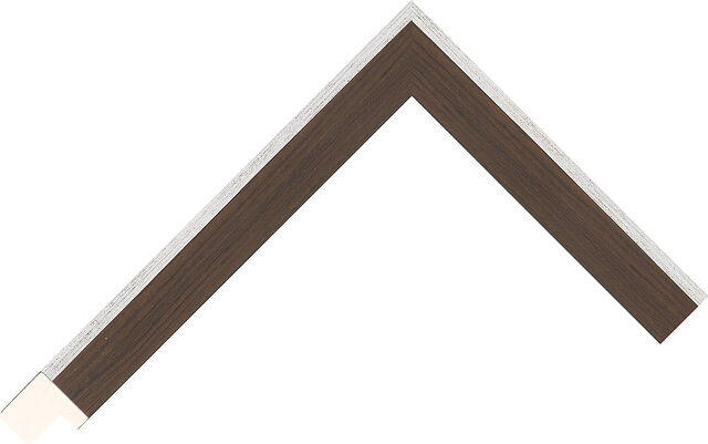 Picture Frame Moulding 435020110 - Wenge/Silver - 20mm wide x 20mm deep
