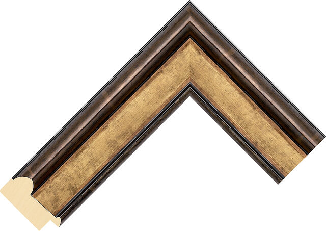 Picture Frame Moulding 435303 - Gold/Pewter - 45mm wide x 23mm deep