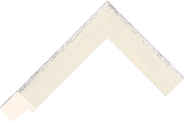 Picture Frame Moulding 436030150 - Ivory/Silver - 30mm wide x 30mm deep