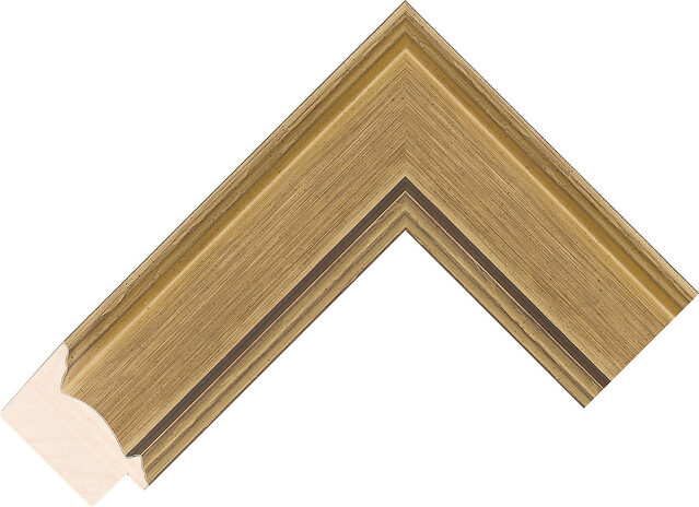 Corner sample of Gold Ridged Dome Radiata Pine Frame Moulding