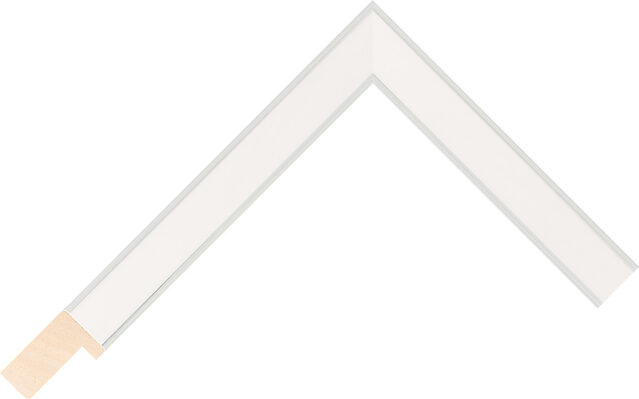 Picture Frame Moulding 493127358 - White/Silver - 19mm wide x 32mm deep