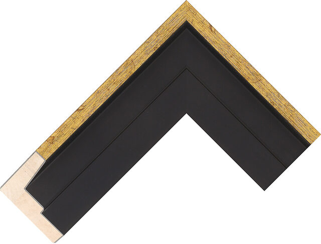 Picture Frame Moulding 508167246 - Black/Gold - 53mm wide x 37mm deep