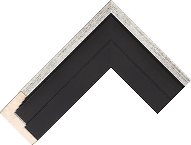 Picture Frame Moulding 508167348 - Black/Silver - 53mm wide x 37mm deep