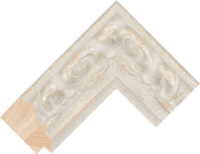 Picture Frame Moulding 550543 - Silver/White - 62mm wide x 40mm deep