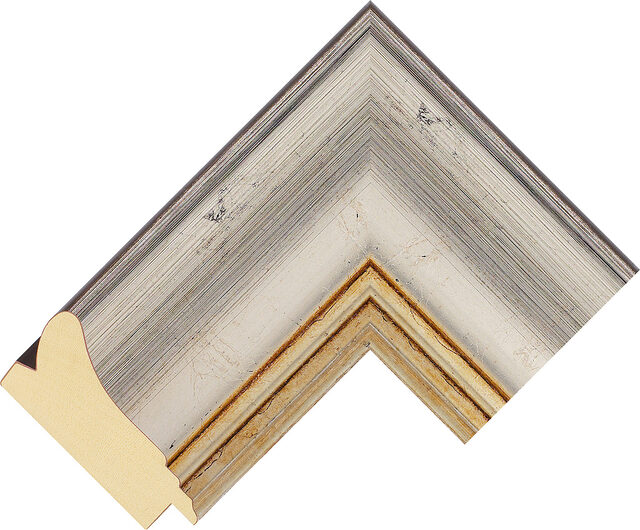Picture Frame Moulding 624348000 - Silver - 80mm wide x 39mm deep