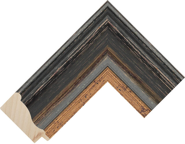 Picture Frame Moulding 6670BK - Black - 64mm wide x 32mm deep