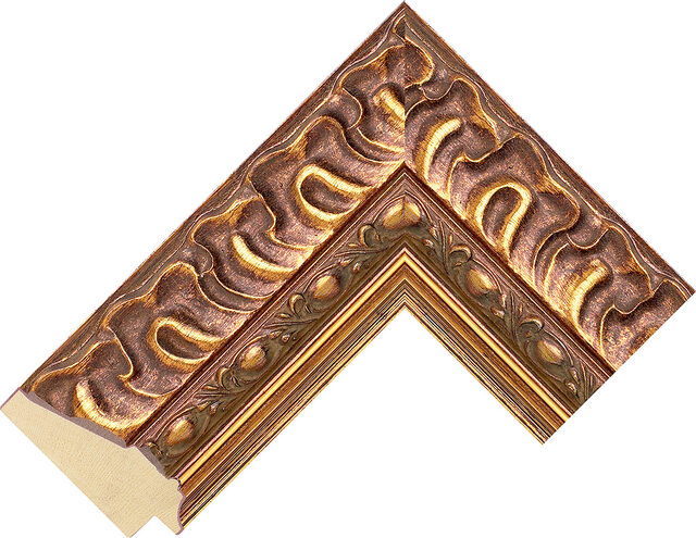 Corner sample of Gold Reverse Jenitri Frame Moulding