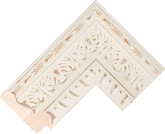 Picture Frame Moulding 737071000 - White/Gold - 80mm wide x 34mm deep