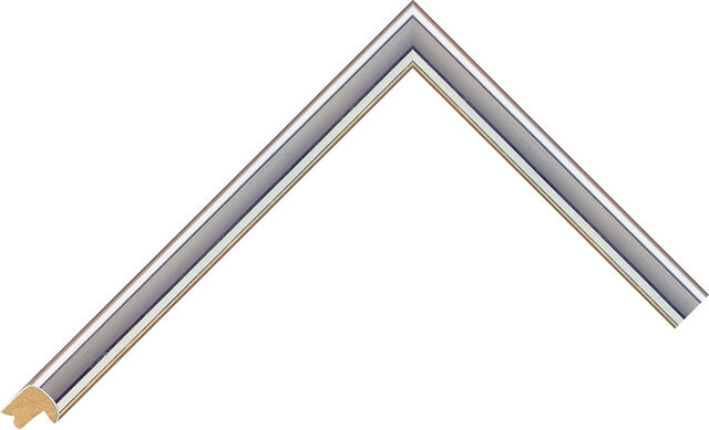 Picture Frame Moulding 928700000 - Polished Silver - 14mm wide x 13mm deep