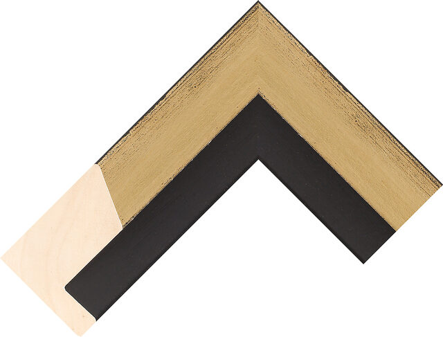 Picture Frame Moulding 942006055 - Black/Gold - 56mm wide x 66mm deep