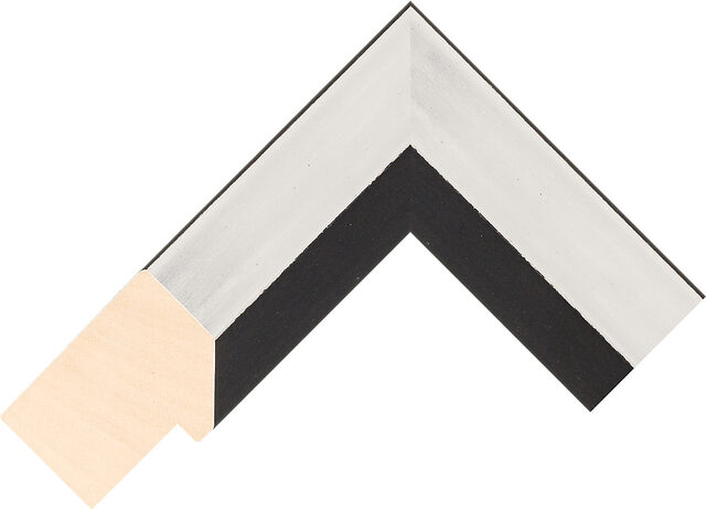 Picture Frame Moulding 944053054 - Silver/Black - 46mm wide x 65mm deep